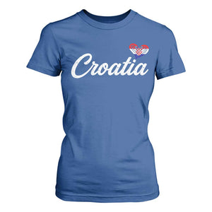 Croatia T Shirt For Women Hrvatska Simple Love Croatian Flag Heart