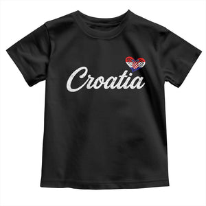 Croatia Toddler T Shirt Hrvatska Simple Love Croatian Flag Heart