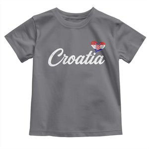 Croatia Toddler T Shirt Hrvatska Simple Love Croatian Flag Heart