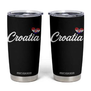 Croatia Tumbler Cup Hrvatska Simple Love Croatian Flag Heart