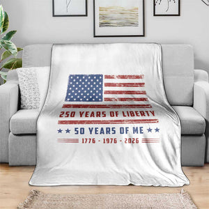 Patriotic 50th Birthday USA 250th Anniversary Throw Blanket 250 Years of Liberty 1976 50 Year Old Gift