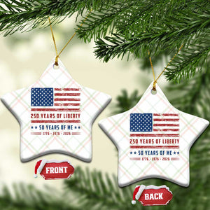 Patriotic 50th Birthday USA 250th Anniversary Ceramic Ornament 250 Years of Liberty 1976 50 Year Old Gift