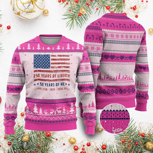 Patriotic 50th Birthday USA 250th Anniversary Ugly Christmas Sweater 250 Years of Liberty 1976 50 Year Old Gift