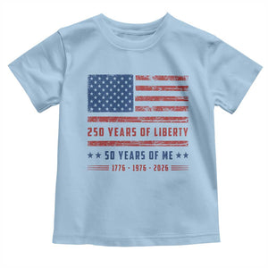 Patriotic 50th Birthday USA 250th Anniversary Toddler T Shirt 250 Years of Liberty 1976 50 Year Old Gift