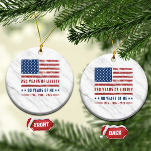 Patriotic 90th Birthday USA 250th Anniversary Ceramic Ornament 250 Years of Liberty 1936 90 Year Old Gift