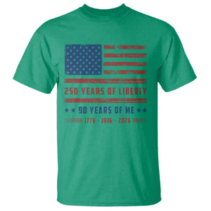 Patriotic 90th Birthday USA 250th Anniversary T Shirt 250 Years of Liberty 1936 90 Year Old Gift