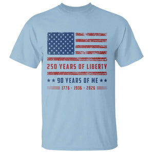 Patriotic 90th Birthday USA 250th Anniversary T Shirt 250 Years of Liberty 1936 90 Year Old Gift