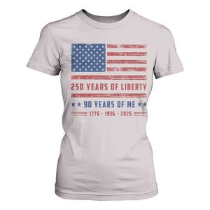 Patriotic 90th Birthday USA 250th Anniversary T Shirt For Women 250 Years of Liberty 1936 90 Year Old Gift