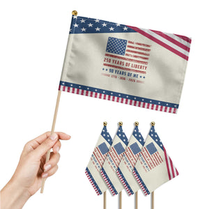 90th Birthday USA 250th Anniversary Patriotic Handheld Flag 250 Years of Liberty 1936 90 Year Old Gift