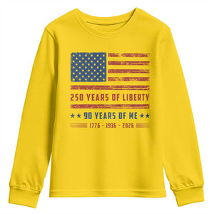 Patriotic 90th Birthday USA 250th Anniversary Youth Sweatshirt 250 Years of Liberty 1936 90 Year Old Gift