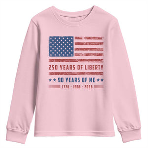 Patriotic 90th Birthday USA 250th Anniversary Youth Sweatshirt 250 Years of Liberty 1936 90 Year Old Gift