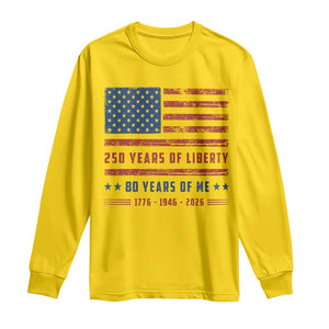 Patriotic 80th Birthday USA 250th Anniversary Long Sleeve Shirt 250 Years of Liberty 1946 80 Year Old Gift