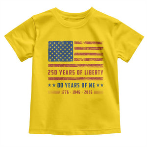 Patriotic 80th Birthday USA 250th Anniversary Toddler T Shirt 250 Years of Liberty 1946 80 Year Old Gift