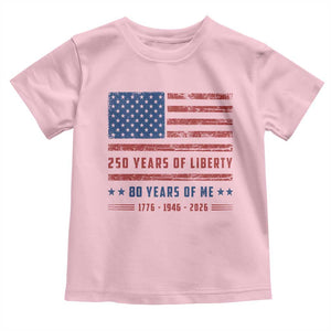 Patriotic 80th Birthday USA 250th Anniversary Toddler T Shirt 250 Years of Liberty 1946 80 Year Old Gift