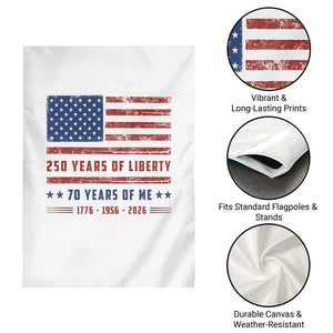 Patriotic 70th Birthday USA 250th Anniversary Garden Flag 250 Years of Liberty 1956 70 Year Old Gift