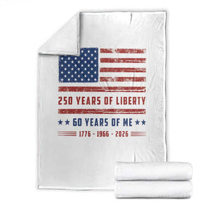 Patriotic 60th Birthday USA 250th Anniversary Throw Blanket 250 Years of Liberty 1966 60 Year Old Gift