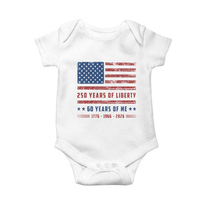 Patriotic 60th Birthday USA 250th Anniversary Baby Onesie 250 Years of Liberty 1966 60 Year Old Gift