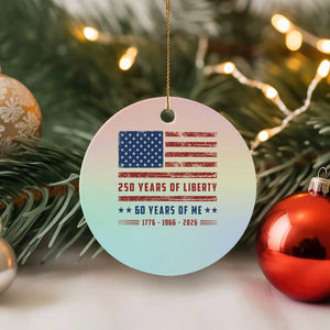 Patriotic 60th Birthday USA 250th Anniversary Ceramic Ornament 250 Years of Liberty 1966 60 Year Old Gift