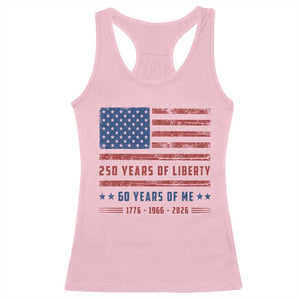 Patriotic 60th Birthday USA 250th Anniversary Racerback Tank Top 250 Years of Liberty 1966 60 Year Old Gift