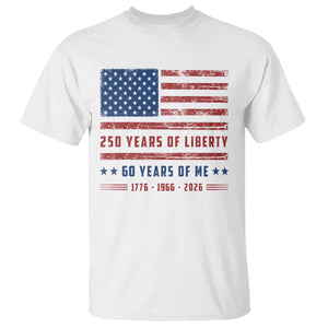 Patriotic 60th Birthday USA 250th Anniversary T Shirt 250 Years of Liberty 1966 60 Year Old Gift