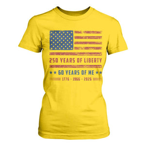Patriotic 60th Birthday USA 250th Anniversary T Shirt For Women 250 Years of Liberty 1966 60 Year Old Gift