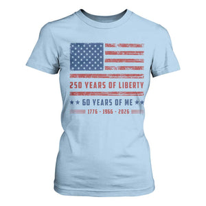 Patriotic 60th Birthday USA 250th Anniversary T Shirt For Women 250 Years of Liberty 1966 60 Year Old Gift
