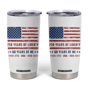 Patriotic 60th Birthday USA 250th Anniversary Tumbler Cup 250 Years of Liberty 1966 60 Year Old Gift