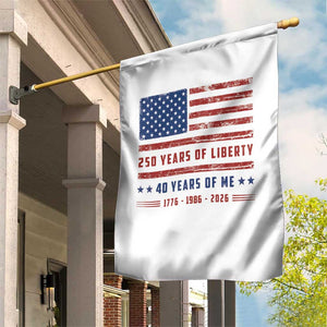 Patriotic 40th Birthday USA 250th Anniversary Garden Flag 250 Years of Liberty 1986 40 Year Old Gift