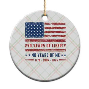 Patriotic 40th Birthday USA 250th Anniversary Ceramic Ornament 250 Years of Liberty 1986 40 Year Old Gift