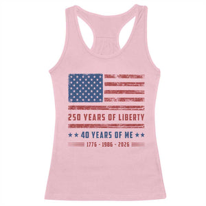 Patriotic 40th Birthday USA 250th Anniversary Racerback Tank Top 250 Years of Liberty 1986 40 Year Old Gift