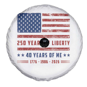 Patriotic 40th Birthday USA 250th Anniversary Spare Tire Cover 250 Years of Liberty 1986 40 Year Old Gift