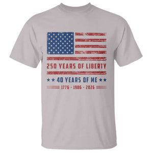 Patriotic 40th Birthday USA 250th Anniversary T Shirt 250 Years of Liberty 1986 40 Year Old Gift