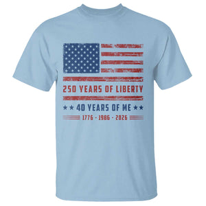 Patriotic 40th Birthday USA 250th Anniversary T Shirt 250 Years of Liberty 1986 40 Year Old Gift