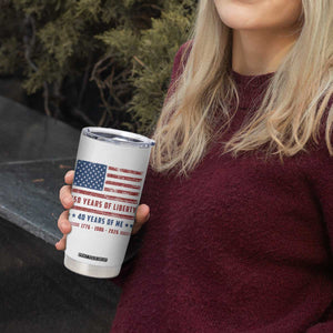 Patriotic 40th Birthday USA 250th Anniversary Tumbler Cup 250 Years of Liberty 1986 40 Year Old Gift