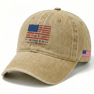 Patriotic 40th Birthday USA 250th Anniversary Washed Cotton Baseball Cap 250 Years of Liberty 1986 40 Year Old Gift