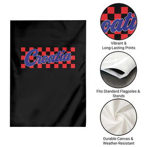 Croatia Garden Flag Checkered Retro Hrvatska Zagreb Croatian