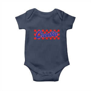 Croatia Baby Onesie Checkered Retro Hrvatska Zagreb Croatian