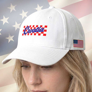 Croatia Baseball Cap Checkered Retro Hrvatska Zagreb Croatian