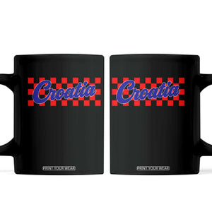 Croatia Coffee Mug Checkered Retro Hrvatska Zagreb Croatian
