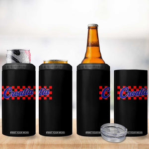 Croatia 4 in 1 Can Cooler Tumbler Checkered Retro Hrvatska Zagreb Croatian