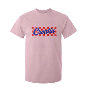 Croatia T Shirt For Kid Checkered Retro Hrvatska Zagreb Croatian