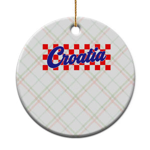 Croatia Ceramic Ornament Checkered Retro Hrvatska Zagreb Croatian