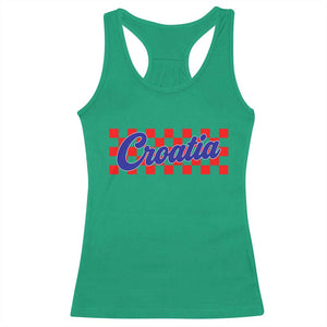 Croatia Racerback Tank Top Checkered Retro Hrvatska Zagreb Croatian