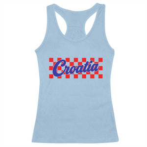 Croatia Racerback Tank Top Checkered Retro Hrvatska Zagreb Croatian