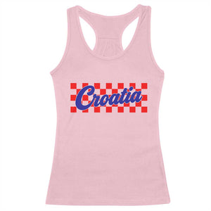 Croatia Racerback Tank Top Checkered Retro Hrvatska Zagreb Croatian