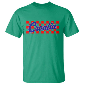 Croatia T Shirt Checkered Retro Hrvatska Zagreb Croatian