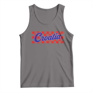 Croatia Tank Top Checkered Retro Hrvatska Zagreb Croatian