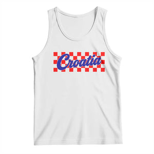 Croatia Tank Top Checkered Retro Hrvatska Zagreb Croatian