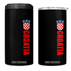 Croatia 4 in 1 Can Cooler Tumbler Vintage Hrvatska Zagreb Croatian