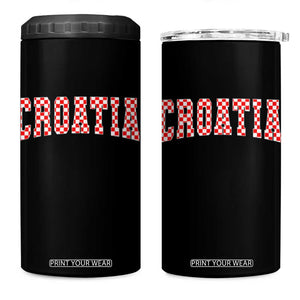 Vintage Croatia 4 in 1 Can Cooler Tumbler Retro Varsity Hrvatska Flag Zagreb Croatian